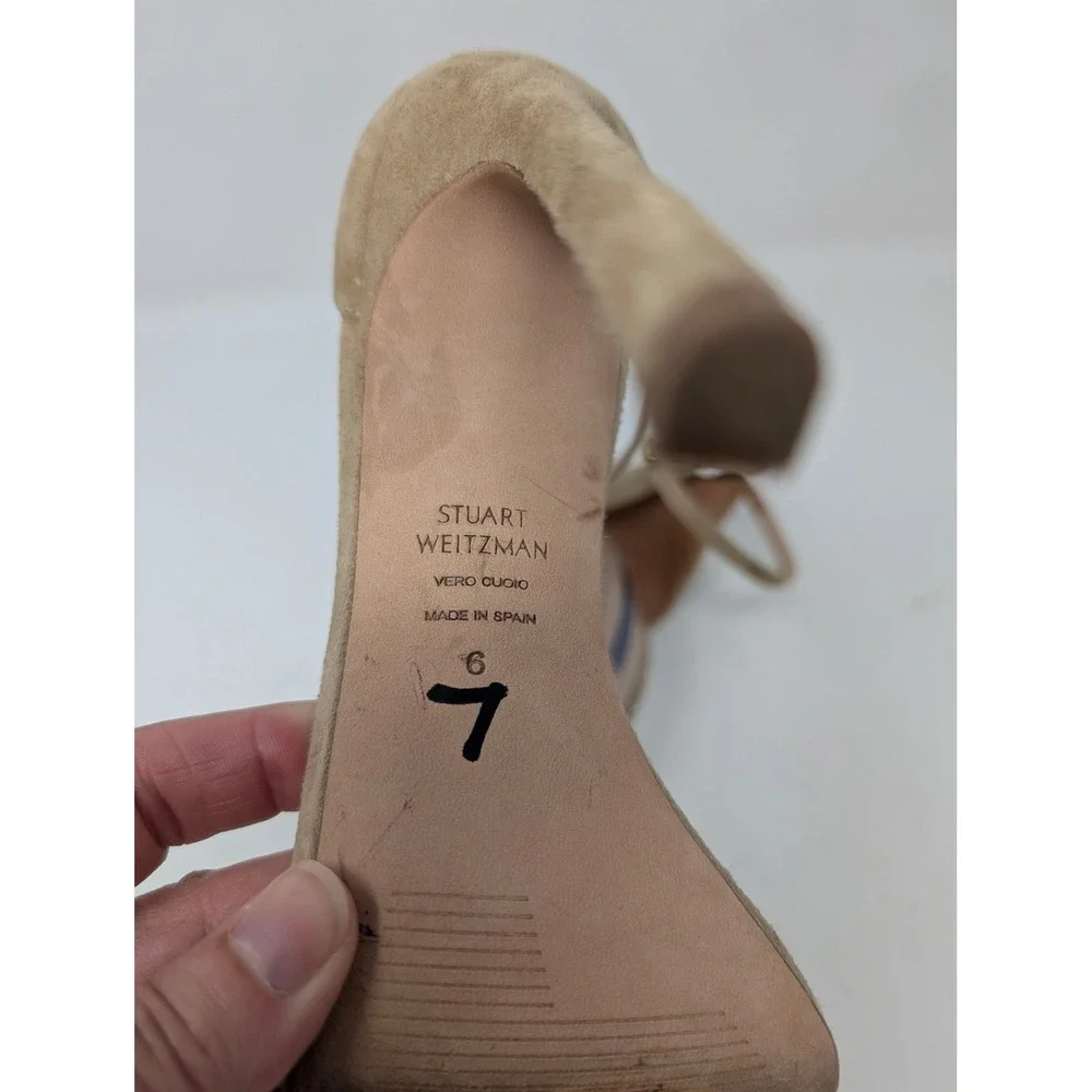 Stuart Weitzman Suede High Heels Stiletto Pump Tan Women's sz 6